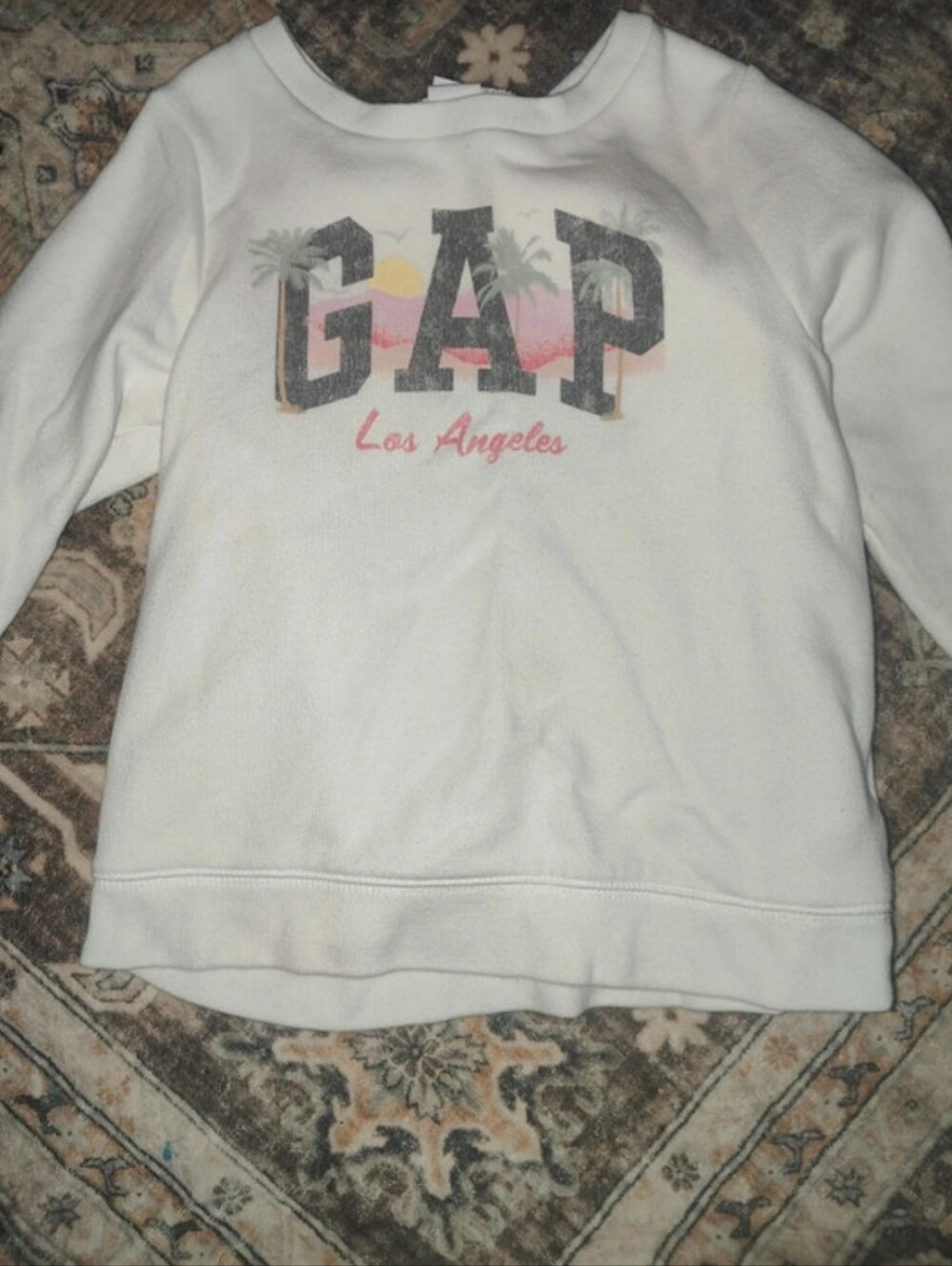 GAP White Los Angeles Graphic Sweatshirt with Sunset Accent